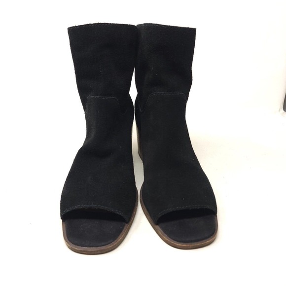 Lucky Brand Womens Heels Ryemi Black Suede Block Heel Sandal Bootie Shoes Sz 10 - Picture 5 of 8